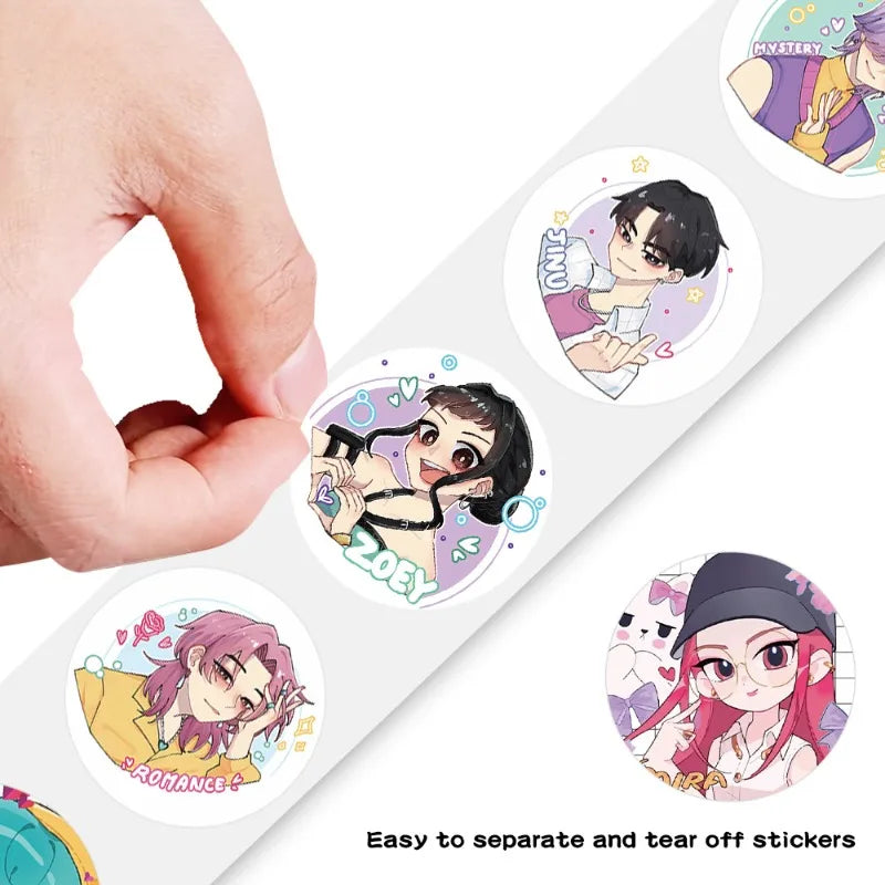 500Pcs/Roll Anime Lumi Mila Zoi Witch Hunter Stickers DIY Waterproof Decals for Scrapbook Phone Luggage Skateboard Laptop Decor