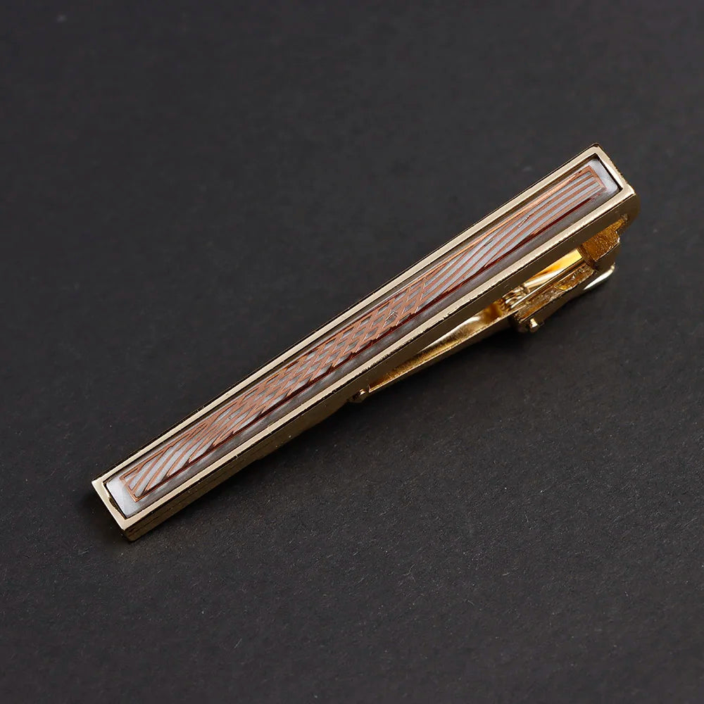 New High Quanlity Classic Golden Sliver 6cm Designer Metal Tie Clips Set Necktie Pin For Men Business Banquet Accessories Gift