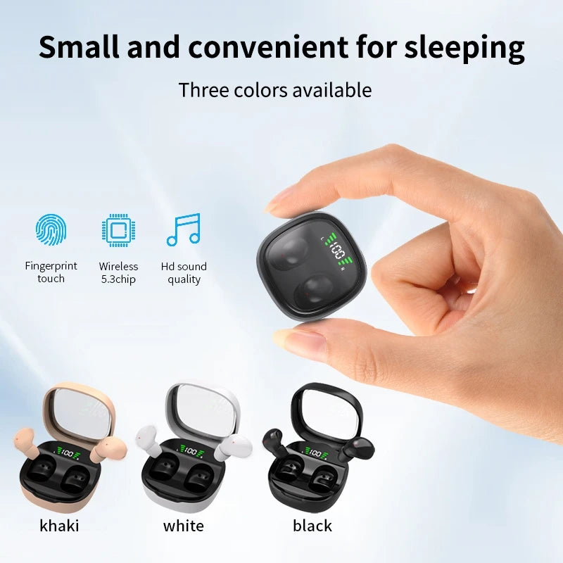 Mini Bluetooth 5.3 Headset HD Hifi Earbuds Invisible Sleep Game Sports Headphones Touch Control Earphones for Men Women