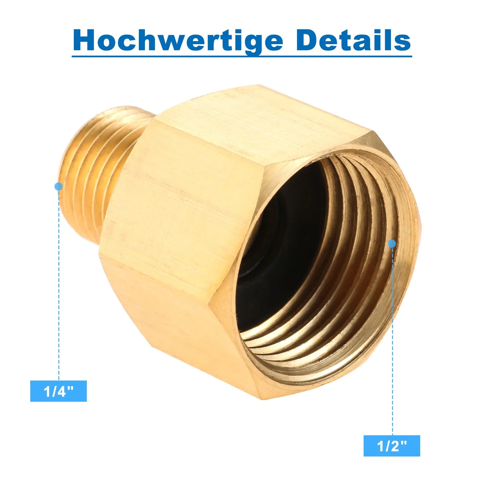 Gas Hose 150cm Pressure Reducer 50mbar Regulator Set with Transition 1/2" R X 1/4" Lks Adapter for LPG BBQ Gas Grill Gas Cooker