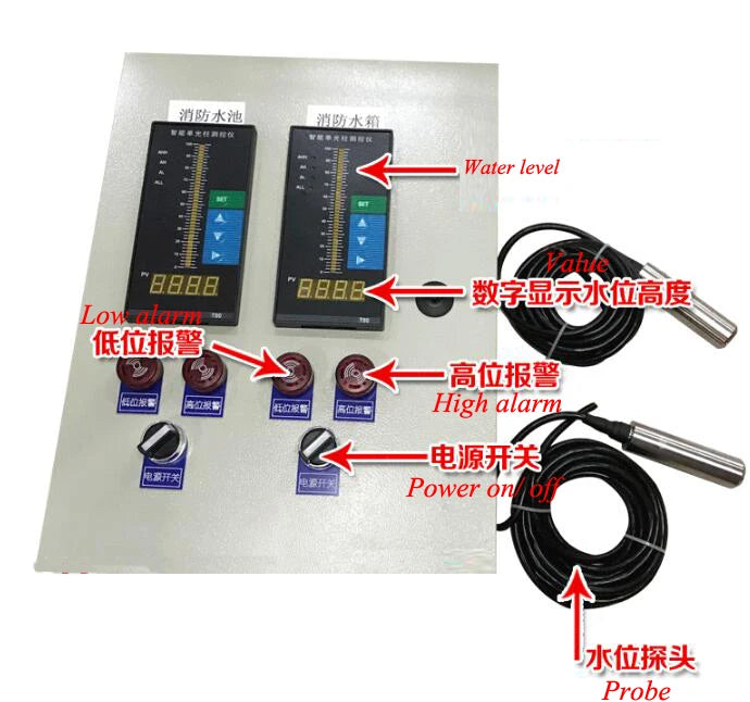 Water Tank Level Liquid Level Display Fire Pool Water Tank Sink Water Level Liquid Level Control Alarm Instrument ZD-B30