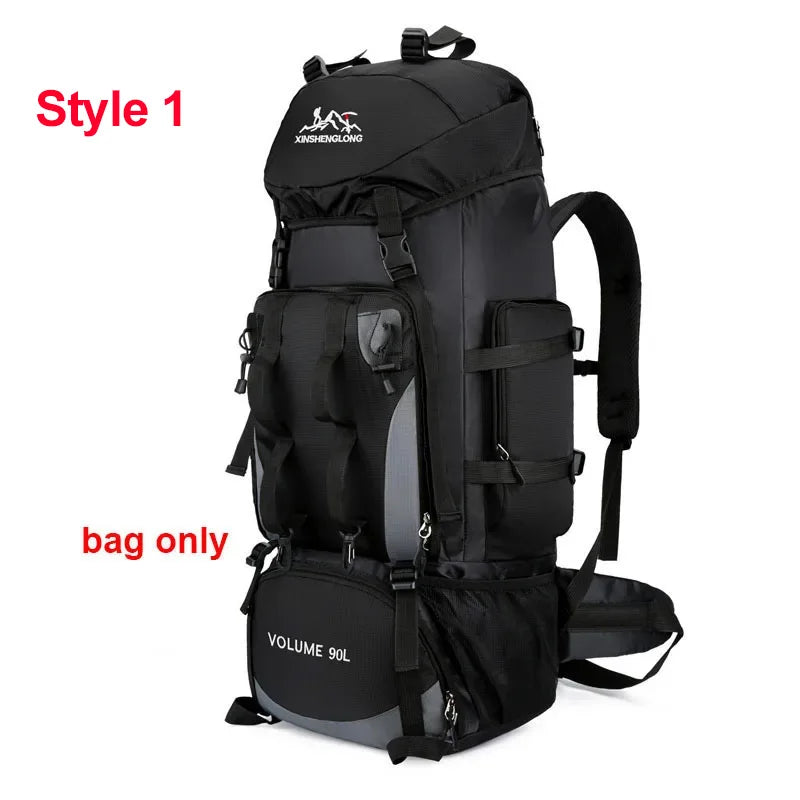 90L Waterproof Hiking Camping Backpack Trekking Bag Rucksack Large Capacity Travel Outdoor Sports Bags Camping Equipment Men