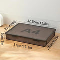 High Advanced Black Transparent File Organizer Box A4 Document Storage Box With Buckle Dustproof Desk Stationery Office Supplies
