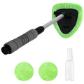 Windshield Cleaner with 2 Microfiber Pads Car Window Cleaning Wash Kit Extendable Handle Car Glass Cleaner for Car & Home Use