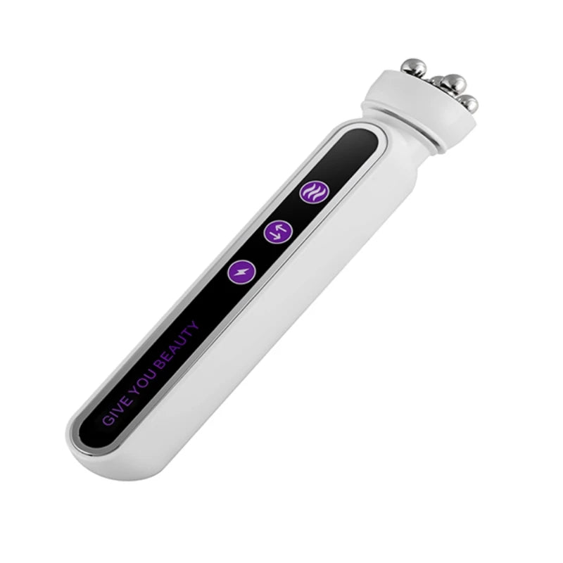 New Facial Roller Massager EMS LED Phototherapy Rotary Massage Heating Introduction For Fine Pores Reduction Fine Lines