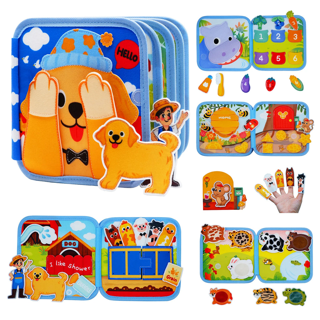 3D Farm Busy Board Quiet Book Soft Felt Montessori Toy For Fine Motor Skills Early Educational Travel Toys For Children Gifts