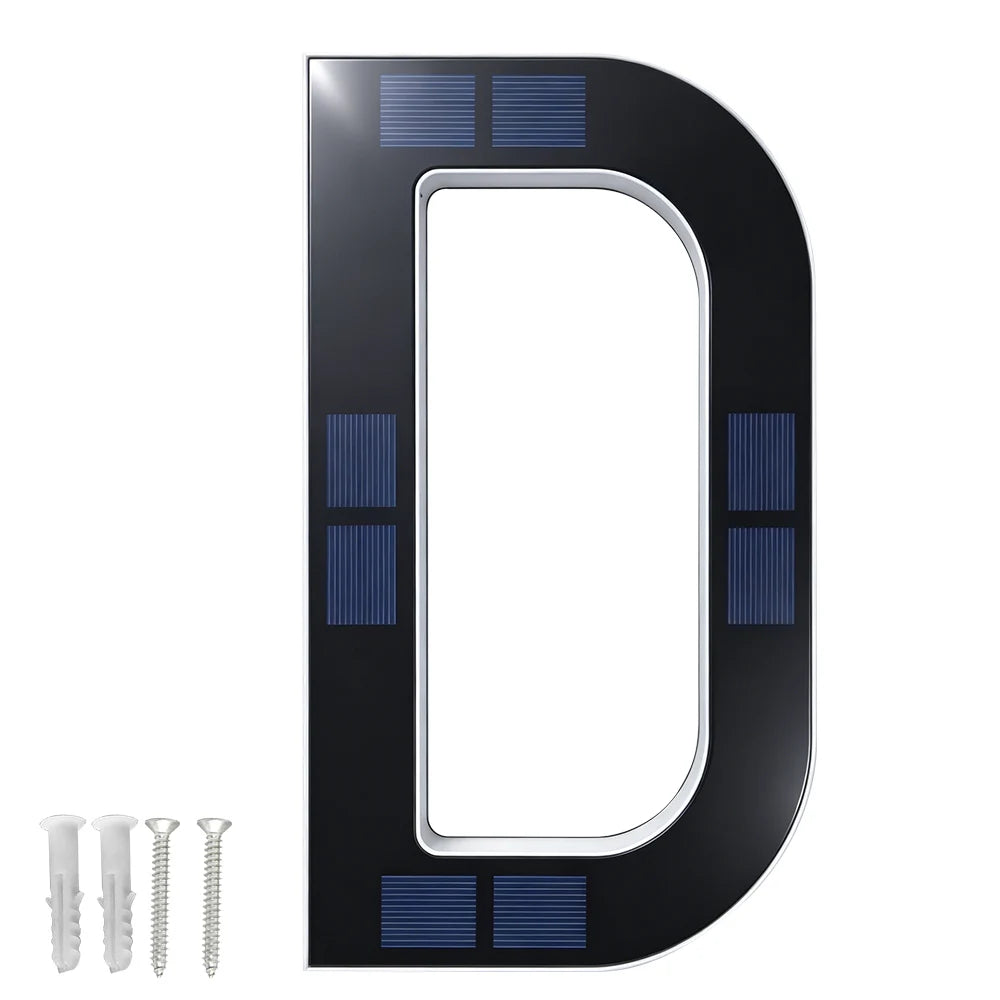 BORUiT Solar LED House Number Light Waterproof Outdoor Address Number Lamp Modern Home Garden Wall Decoration Lighting