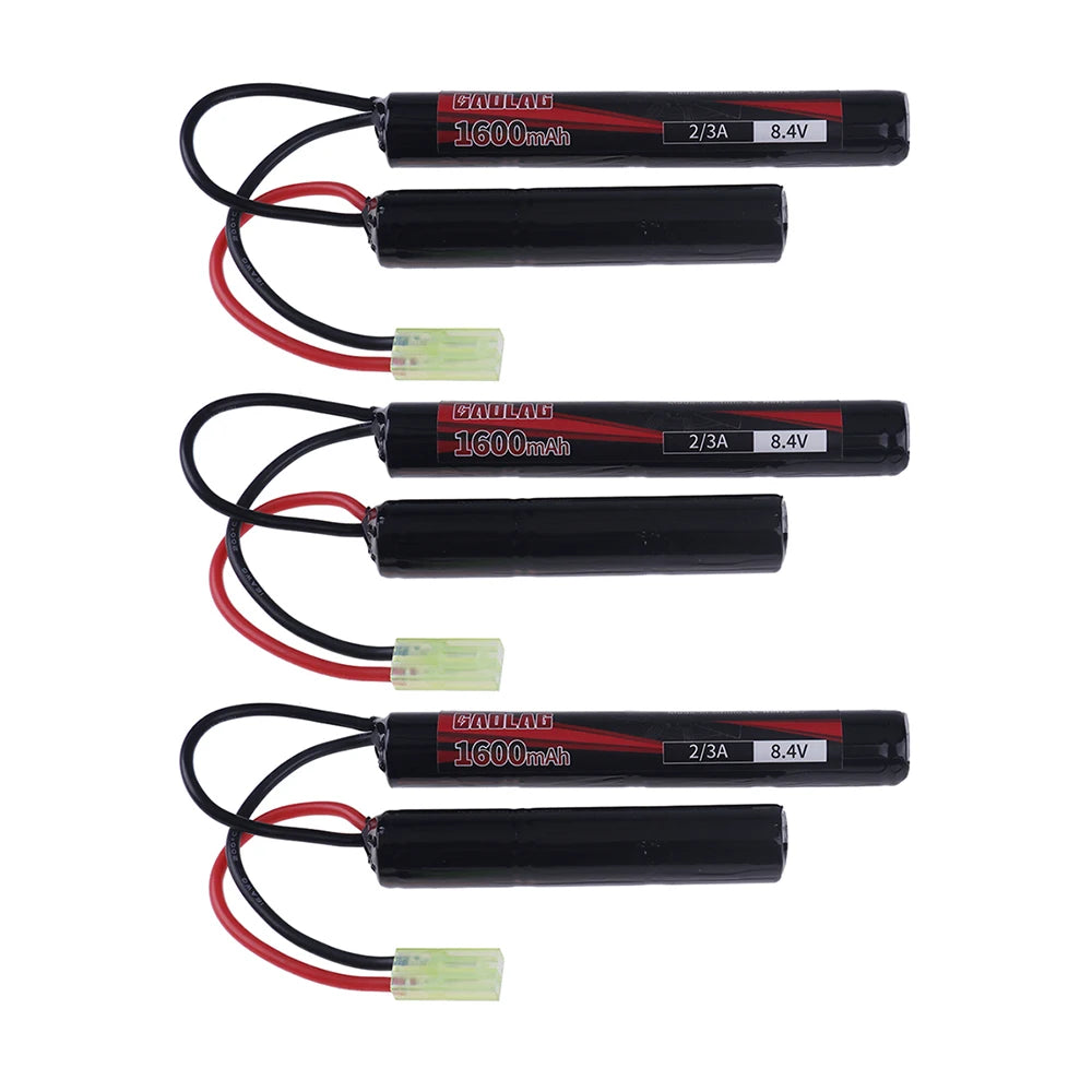 8.4V Airsoft Battery 2/3A 1600mAh 8.4V NIMH Butterfly Battery for H VFC HK416 CQB Rifle Guns AK AEG'S with Mini Tamiya Connector