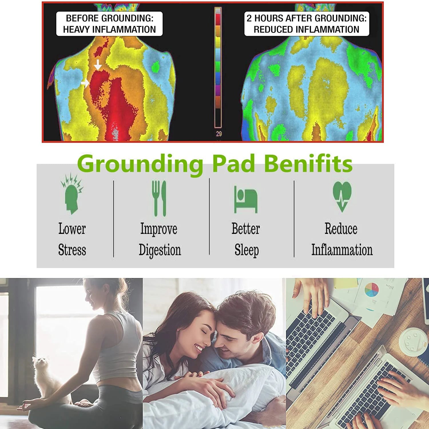 Earthing Mat Antistatic Conductive PU Big Size Desk Pad with Grounding Cable EMF Protection Release Electrostatic for Health