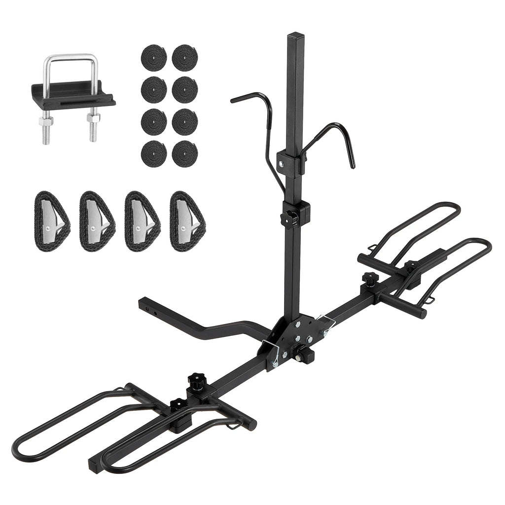 SucceBuy Hitch Mount Bike Rack, 2/4-Bike Platform Style 80/160/150 LBS Bike Rack Hitch Titling and Folding Bike Carrier for Car