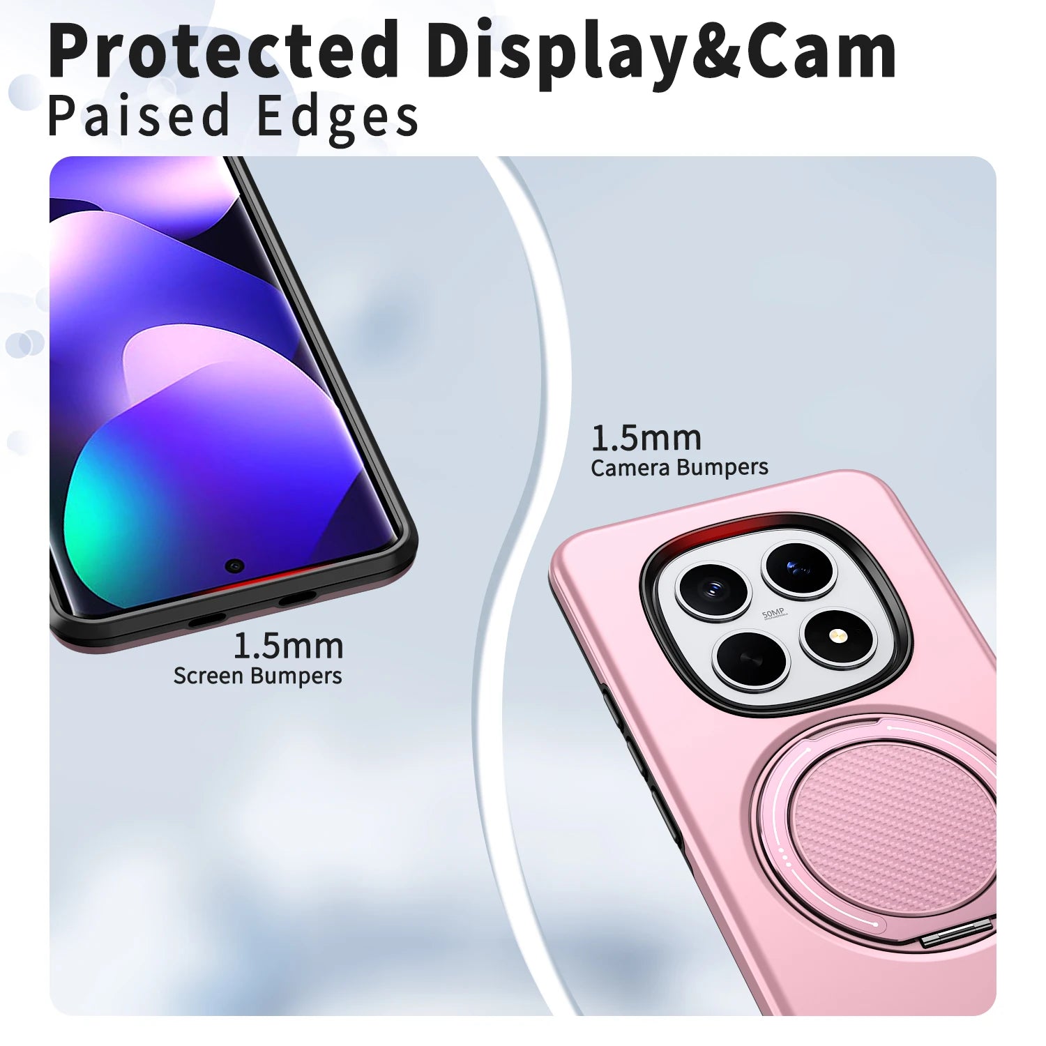 For Xiaomi Redmi Note 15 Pro Plus Note 14 Pro Plus 360° Rotating Stand Luxury Phone Case Armor Shockproof Bracket Cover Fundas