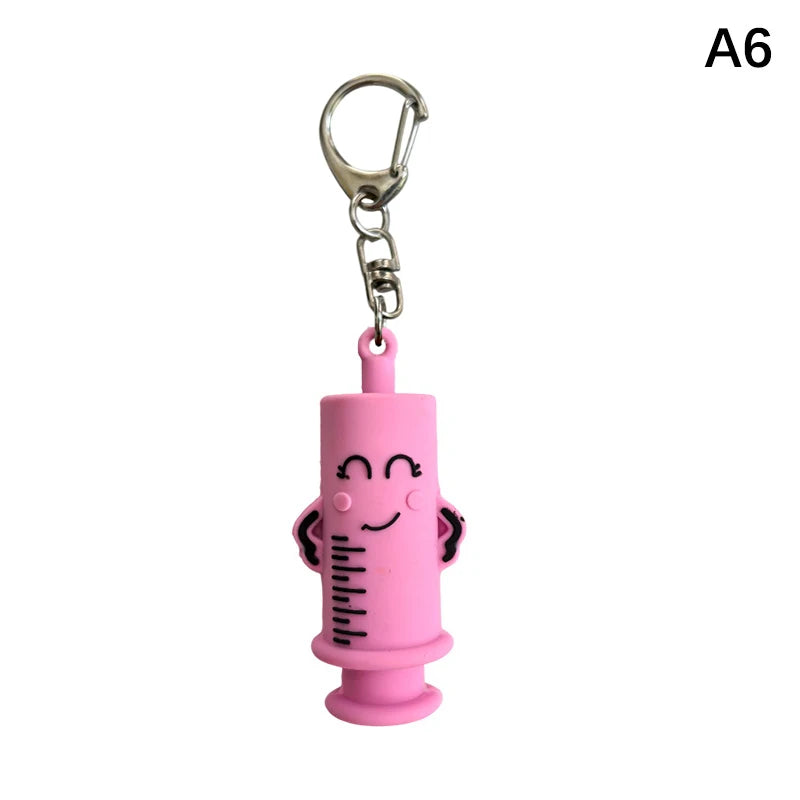 PVC Ampoule Bottle Opener Keychain Syringe-Shaped Cutter Nurse Doctor Aid Medication Vial Breaker Tool
