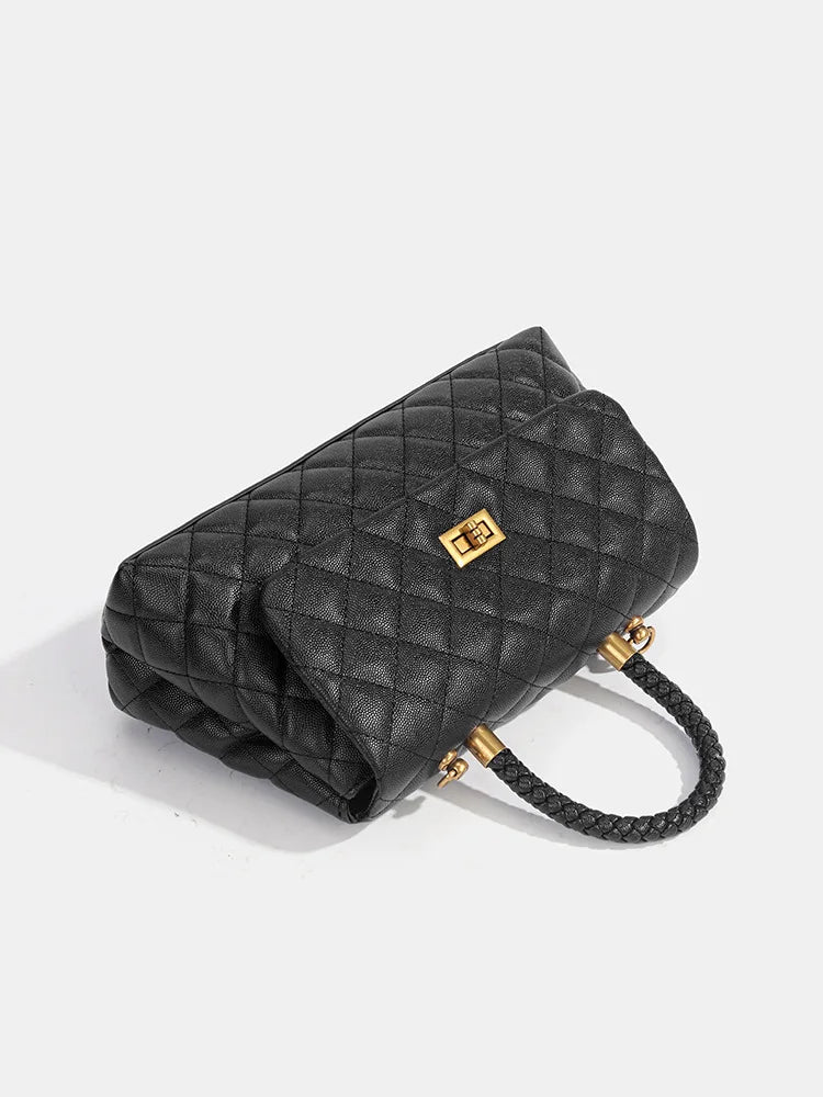 Women's New High-end Versatile Diamond Grid Chain Shoulder Niche Design Carrying Crossbody Bag