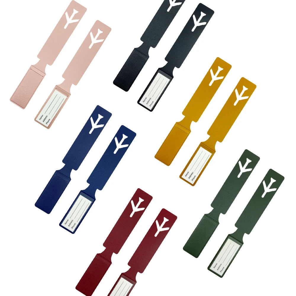 Fashion Cute PU Luggage Tags for Women & Men – Suitcase/Bag Tags with Name/ID/Address Label | Travel Accessories