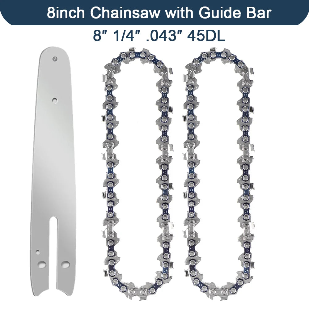 4/6/8 Inch Saw Bar 28/36 Knots Electric Chain Saw Accessories Replacement Chain Guide Mini Steel Chainsaw Garden Cutting Tool