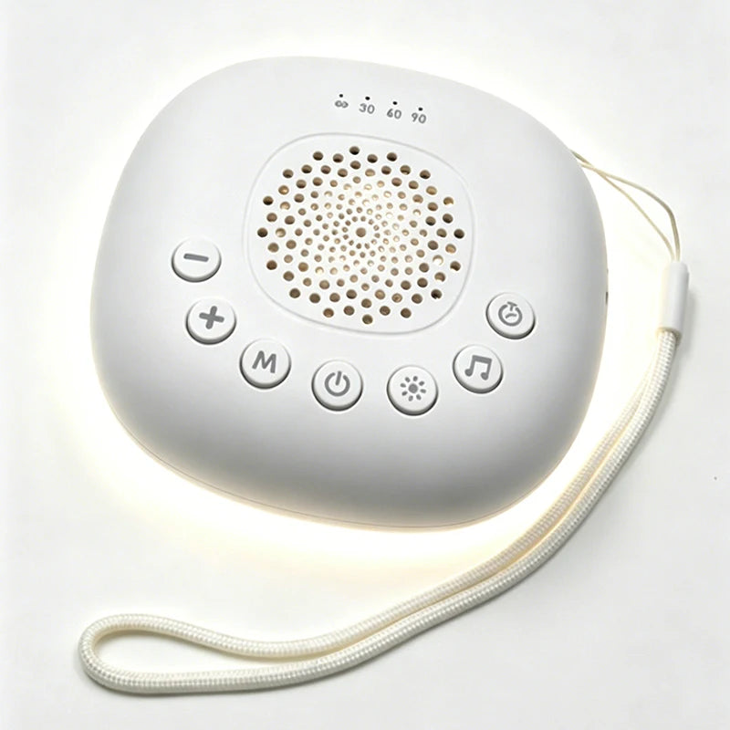 2-in-1 White Noise Sound Machine USB Portable Baby Sleep Machine 20 Soothing Sound LED Night Light Built-in Rechargeable Battery