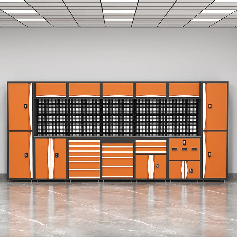 CYD Steel Garage Storage System Modular Tool Cabinet Heavy Duty Workshop Metal WorkBench Tool Bench Garage Workstation Cabinet