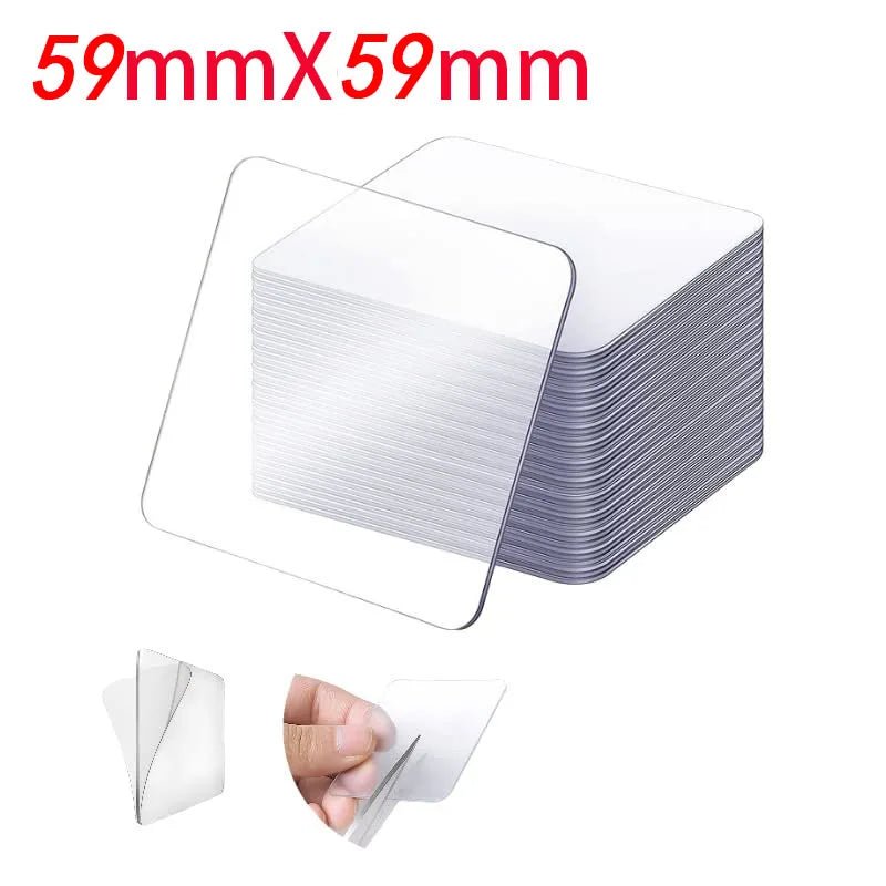Strong Double Sided Tape Reusable Nano Transparent Square Wall Adhesive Stickers for Hooks Waterproof Traceless Home Glue Tape