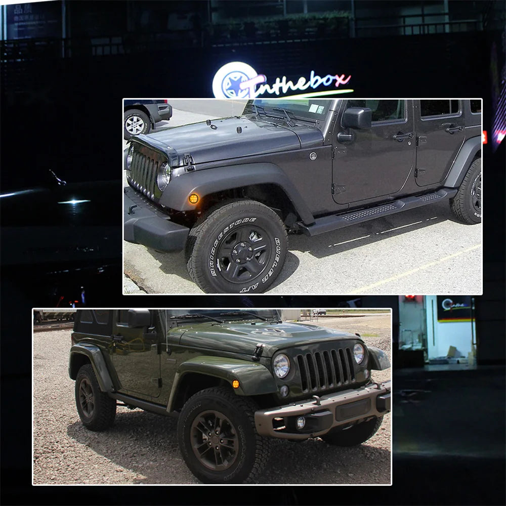 Car Front Bumper Side Marker LED Lights Assembly For Jeep Wrangler JK & JK Unlimited 2007-2018 Turn Signal Light Parking Light