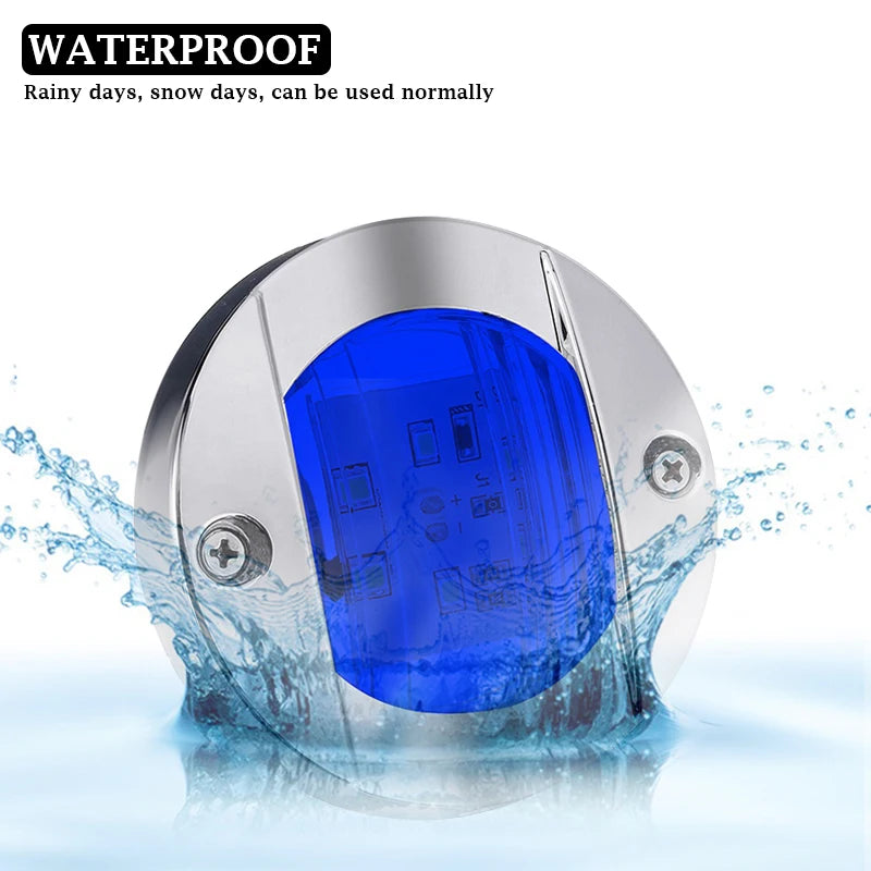 6PCS Boat Marine Lights Navigation Waterproof Marker Lamp For Truck RV Yacht Transom Anchor Stern DC 12V 6LED Stern Light