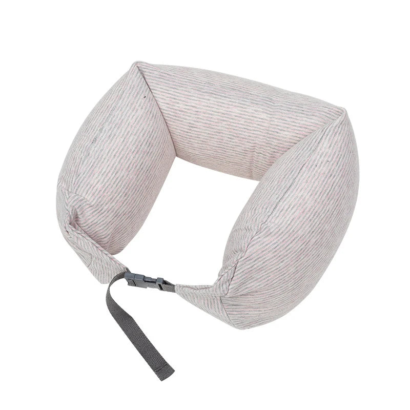 Neck Pillow Neck Support Breathable Stuffable U-shaped Pillow With Hidden Zipper Adjustable Drawstring Neck Pillow For Travel