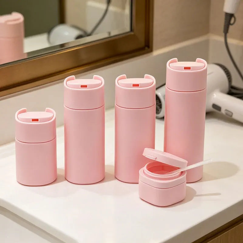 Leakproof Travel Squeeze Tubes Set Portable Multipack Empty Toiletry Bottles with Stickers Labels Reusable Container Daily Use