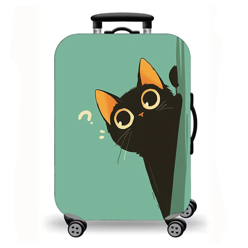 Luggage Cover, Cute Cartoon Cat Kitten Paw Print Stretch Suitcase Protector, Washable Anti-Scratch Travel Baggage Cover