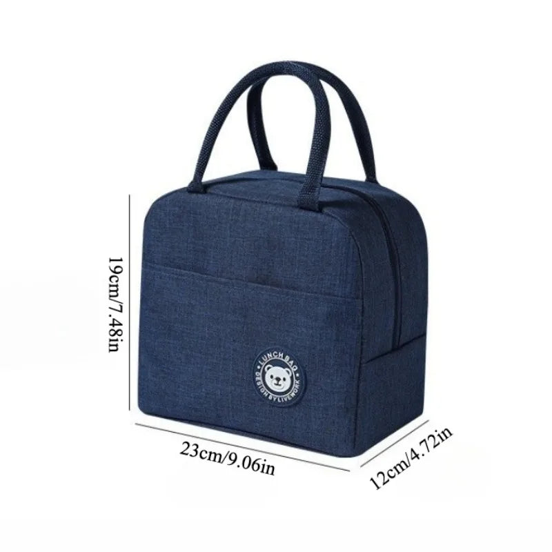 Insulated Lunch Bag Oxford Cloth Lunch Bag Insulated Lunch Box Bag with Leakproof Aluminium Foil Lining Mouth Zipper for Commute