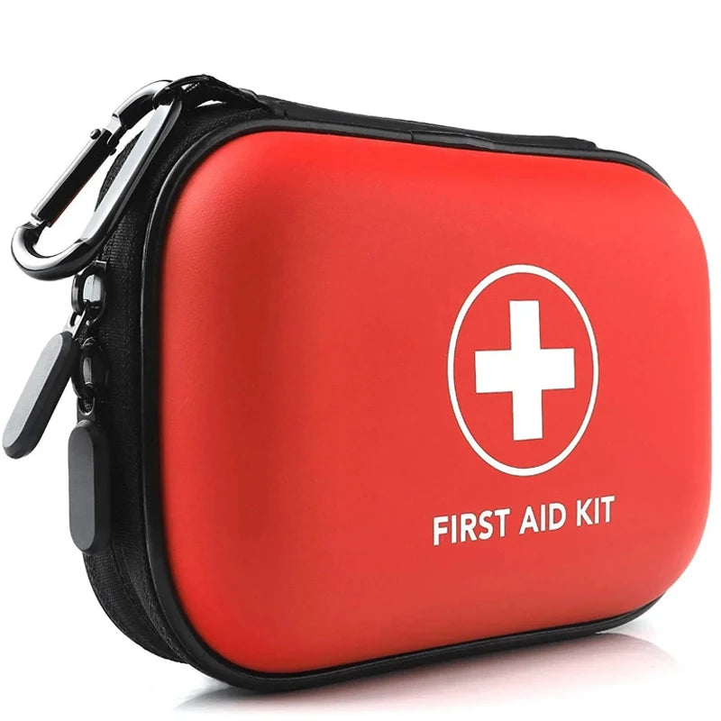 Portable First Aid Kit in Hard Shell Case with Carabiner Clip & Compact Emergency Medical Bag for Home, Outdoor, Travel, Cam;'&*