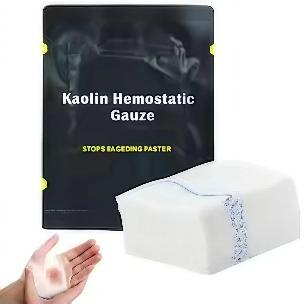 Kaolin Hemostatic Gauze-Z-Fold Emergency Trauma Dressing for Combat/IFAK/Tactical First Aid, Soluble Wound Dressing