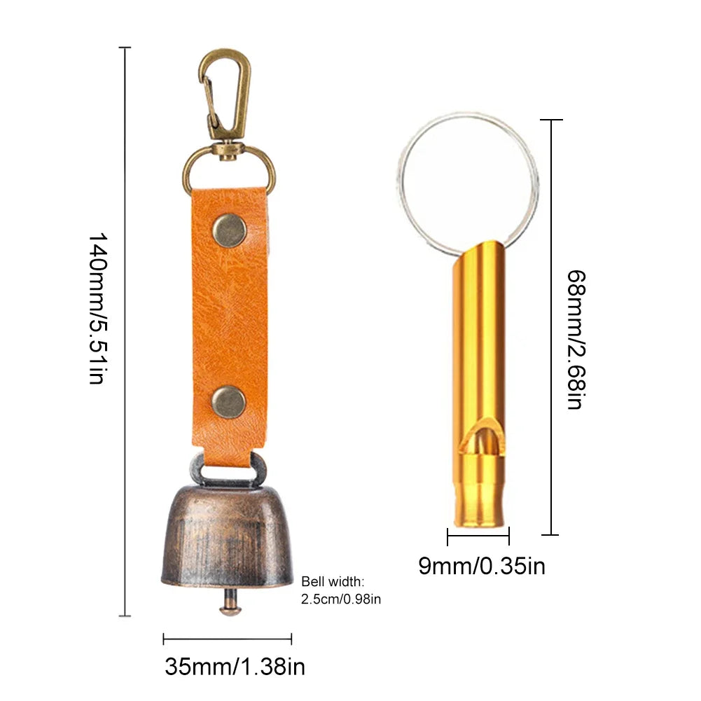 1-5PCS Loud Bear Bell with Emergency Whistle Set with Magnetic Silencer Bear Repelling Bell Hanging Bear Bell for Bear Deterrent