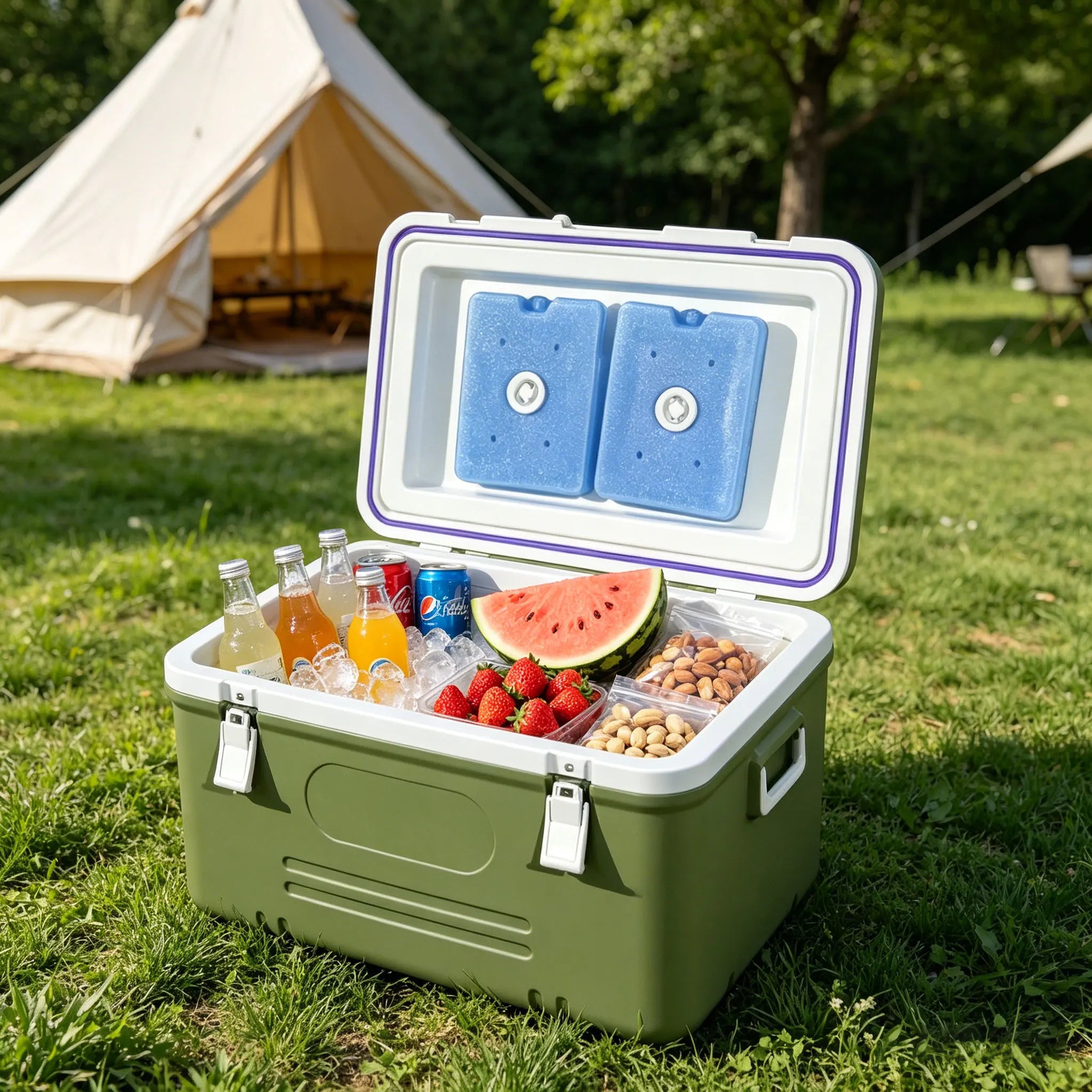 6/9/15/24/30L Green Large Capacity Camping Refrigerator Portable Fishing Car Outdoor Beach Picnic Barbecue Ice Bucket for Home U