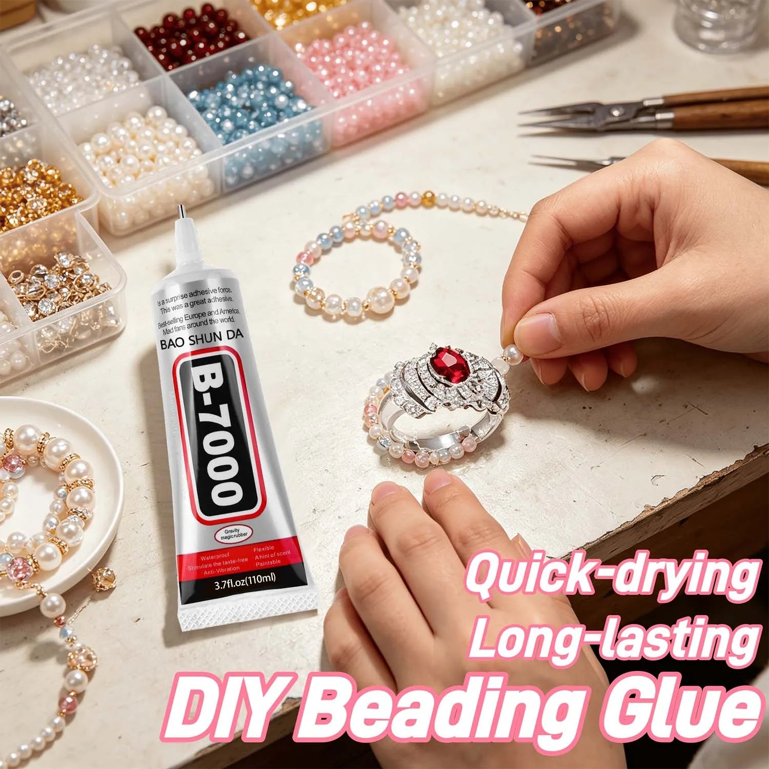 B7000 Glue Multi Purpose Adhesive Strong Clear Glue For Phone Screen RepairJewelry Making DIY Crafts Metal Glass Plastic Wood.