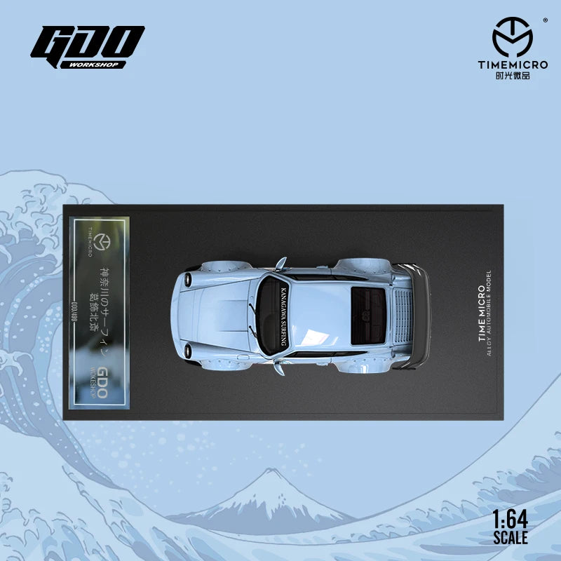 *In stock*TimeMicro 1:64 RWB 964 The Great Wave of Kanagawa Painting Simulation Alloy Car Model for Collection & Display