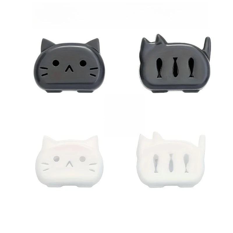 Adorable Cartoon Cat Toothbrush Head Protectors Set of 4, Portable Hygiene Covers for Travel, Business & Daily Family Use