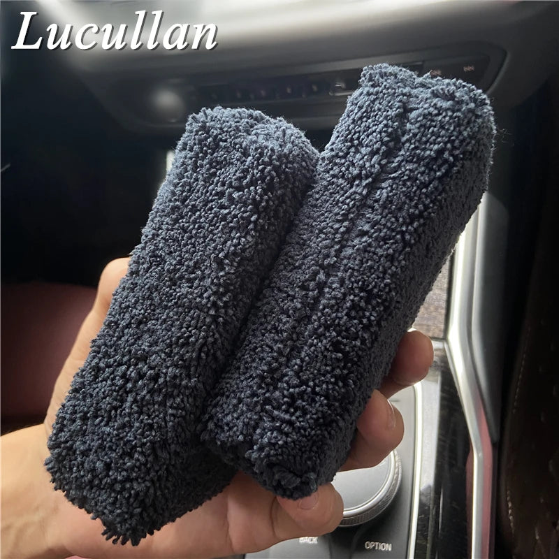 Lucullan Premium Grade Cobra Long Fiber Plush Wax Glazes Rectangle Foam Pad Microfiber Detailing Applicator Sponge