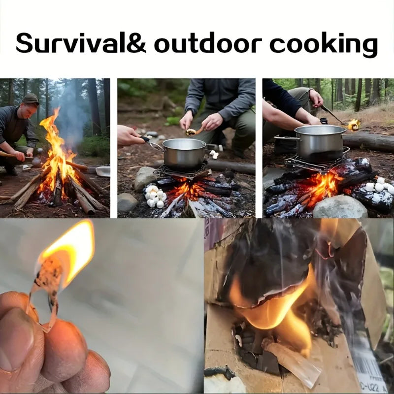 100pcs Ultimate Windproof Fuel for Adventurers! Tasteless Smokeless Combustion - Harsh Condition Rescue,