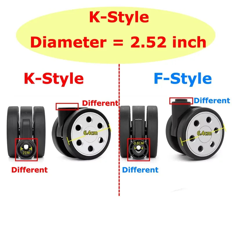 Diameter 1.97INCH/2.52 INCH Wheels for rimowa suitcase wheel replacement for rimowa suitcase wheel assembly rimowa suitcase part