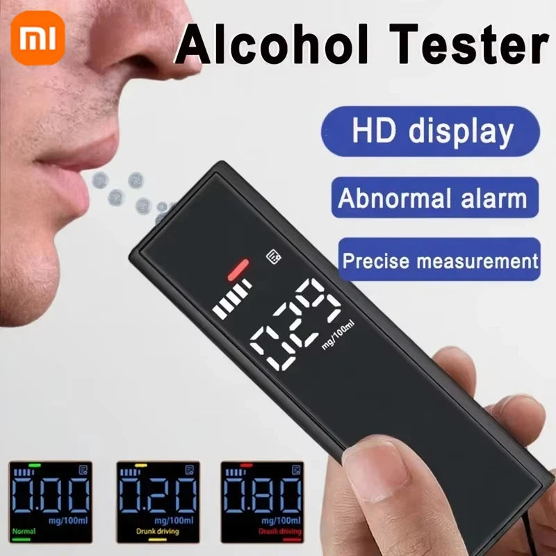 High-precision Alcohol Tester Portable Non-contact Professional Led Digital Display Drunk Driving Alarm Quick Tester