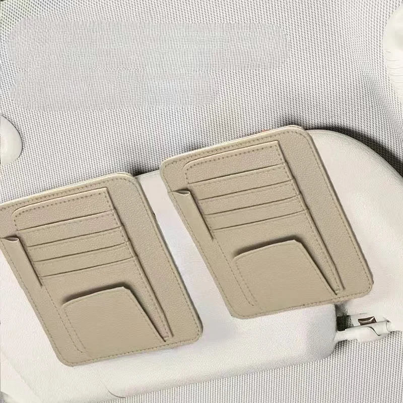 Car Sun Visor Glasses Holder Magnetic Eyeglasses Hanger Clip Luxury Leatherette Car Sunglasses Holder Mount Universal
