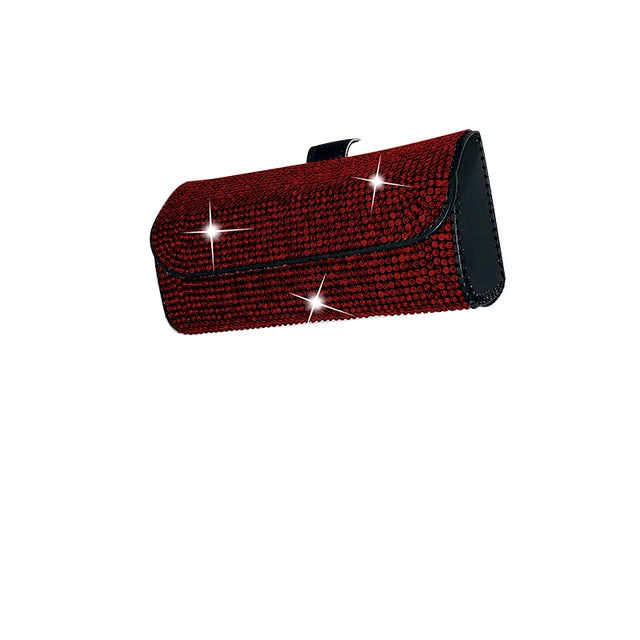 Diamond Car Glasses Case Sunglasses Storage Box Glasses Holder Sun Visor Glasses Case Bling Car Assessoires Interior for Women