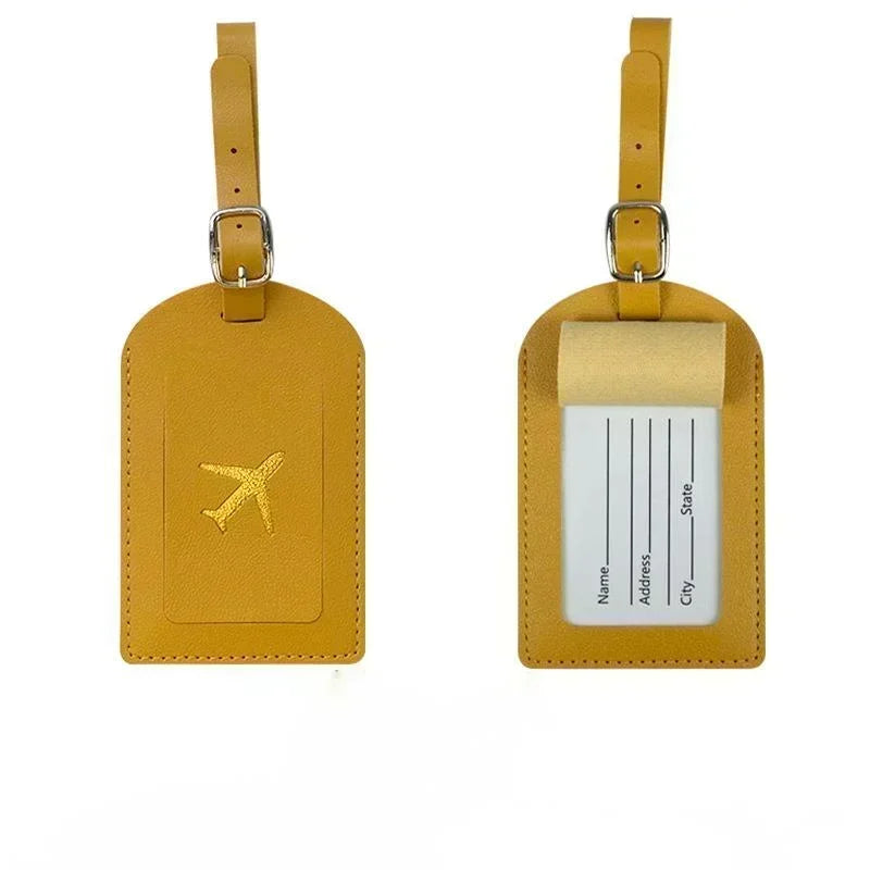 Handcrafted Leather Luggage Tags Personalized Suitcase Identifier ﻿Luggage Boarding Case Label Name ID Address Clip for Suitcase