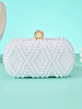 New high-end pearl evening bag with handcrafted beading, versatile for wedding banquet and party dresses, handbag