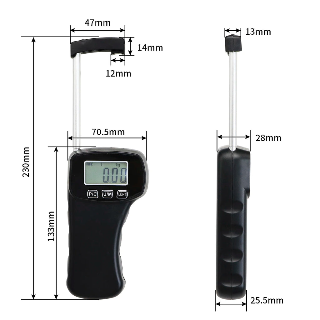 SHANHR Digital Tenision Meter Force Gauge Push Pull Gauge Portable Force Meter with Units KG/LB, Storage Case, Auto Backlit LCD