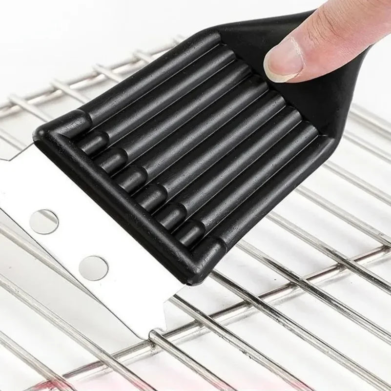 8 Inch Heavy Duty Stainless Steel Grill Brush, Extra Strong Wire BBQ Cleaning Brush, Outdoor Home Barbecue Cooking Accessories