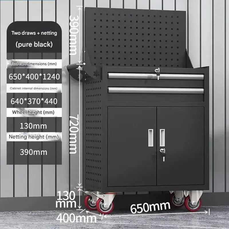Heavy-Duty Automotive Repair Tool Cart Mobile Hardware Storage Trolley for Workshop Or Laboratory Use