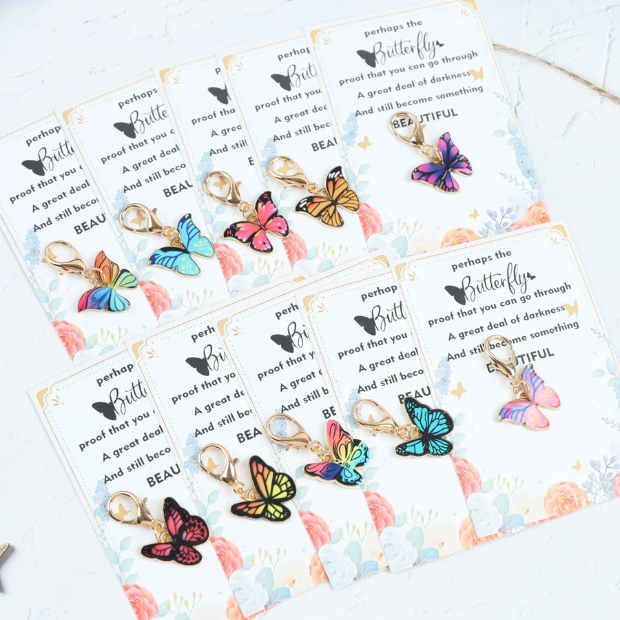 10pcs fun, colorful butterfly keychains and bag hangers – the perfect gift for anyone!