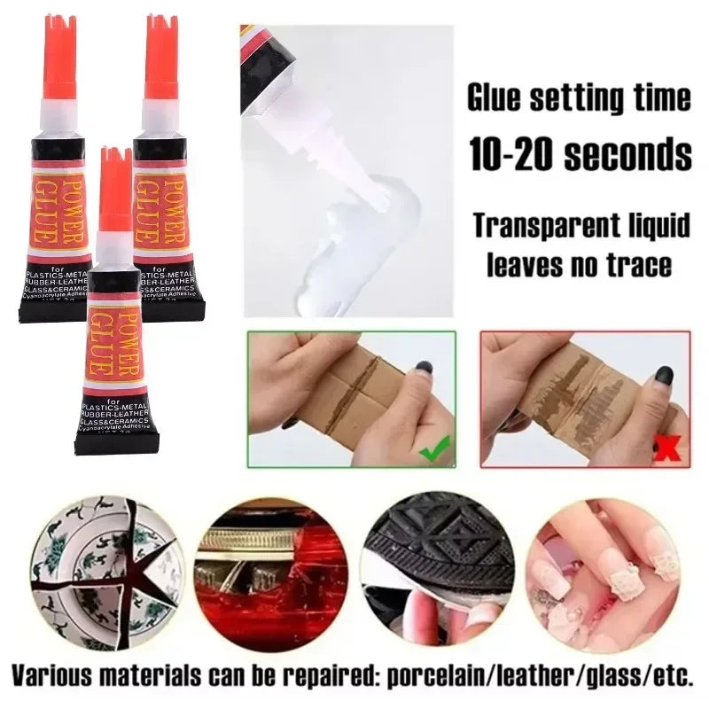 60/10PCSLiquid Super Glue Wood Rubber Metal Glass Cyanoacrylate Adhesive Stationery Store Nail Gel 502 Instant Strong Caulk
