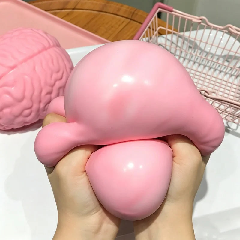 Squishy Jumbo Simulated Brain Fidget Toy Big Brain Model Stress Ball Halloween Prop Squeeze Toy ASMR Anxiety Relief Toys Decor