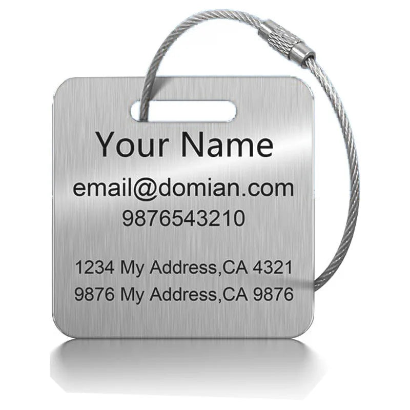 Custom Text Durable Luggage Tag Personalized Engraving Backpacks Suitcases Tag Perfect Gift for Valentine'S Day Trave Bag Tags